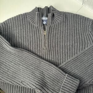 Vintage 90s Lands' End Quarter Zip Pull Over Sweater Gorpcore Made in USA XL